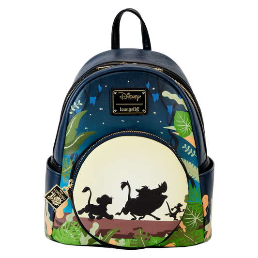 Loungefly! Leather: Disney Lion King 30th Anniversary Hakuna Matata Silo Mini Backpack - Medaid International