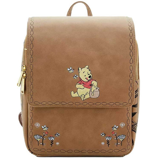 Loungefly! Leather: Disney Pooh Minimal Embroidered Mini Backpack - Medaid International
