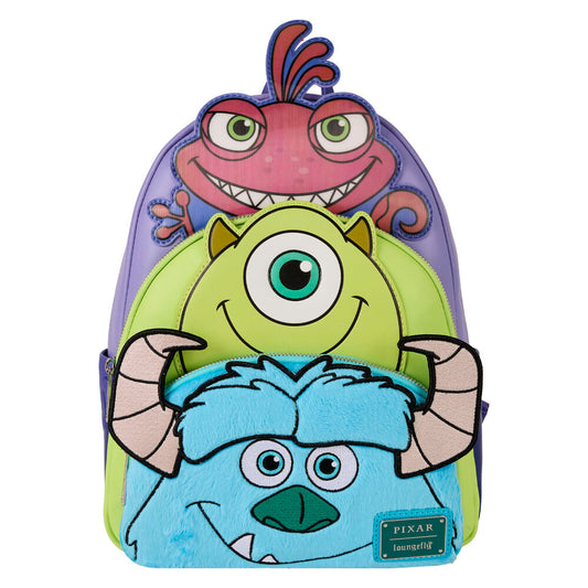 Loungefly! Leather: Disney Pixar Monster’s Inc Tripple Pocket Backpack - Medaid International