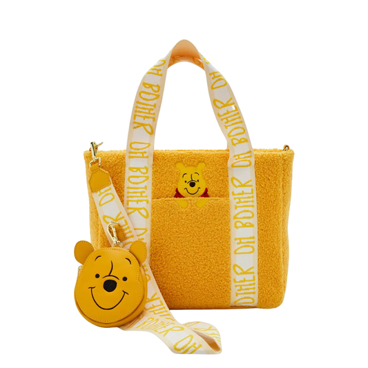 Loungefly! Tote: Disney Pooh with Coinbag Sherpa Tote Bag - Medaid International