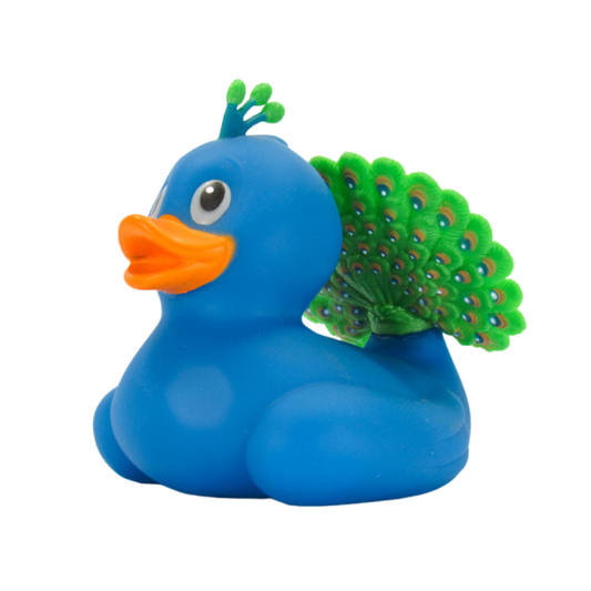 LILALU PEACOCK RUBBER DUCK BLUE SMALL - Medaid International