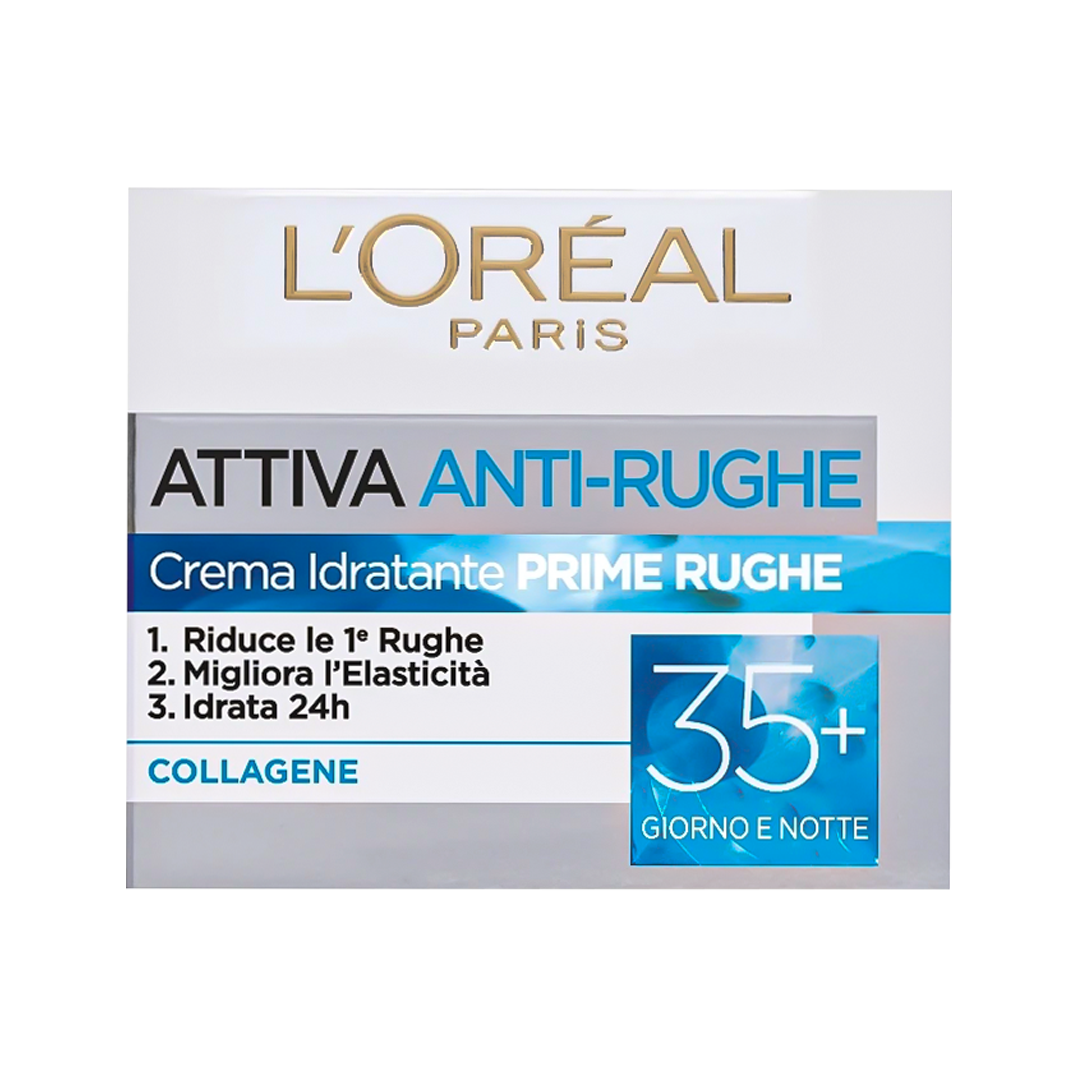 L'Oreal Attiva Anti-Rughe Cream Idratante Prime Rughe 35+ - 50ml - Medaid