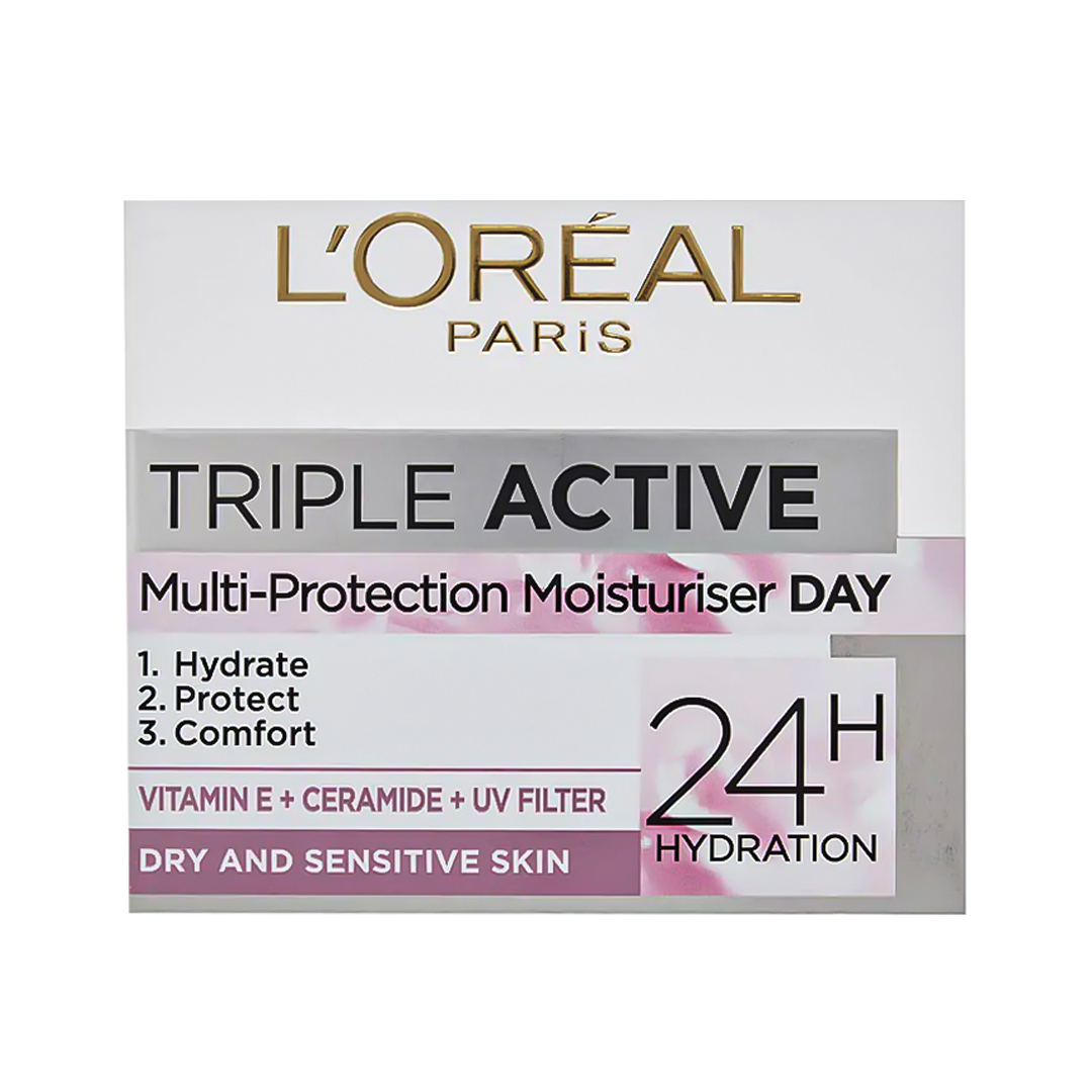 L'Oreal Paris Triple Active Multi-Protection Skin Moisturizer - 50ml - Medaid