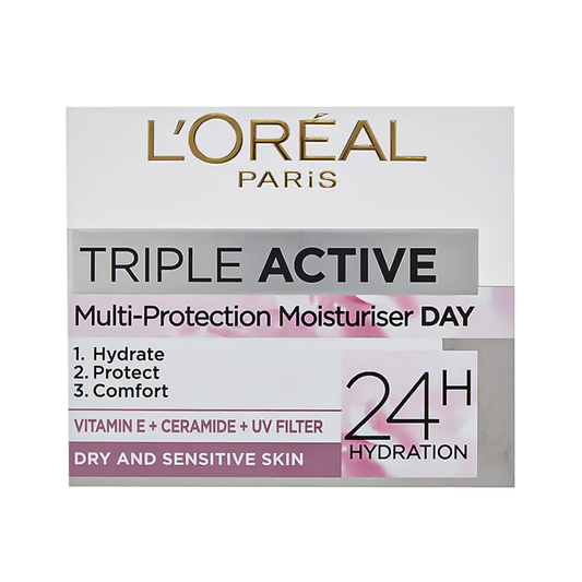 L'Oreal Paris Triple Active Multi-Protection Skin Moisturizer - 50ml - Medaid