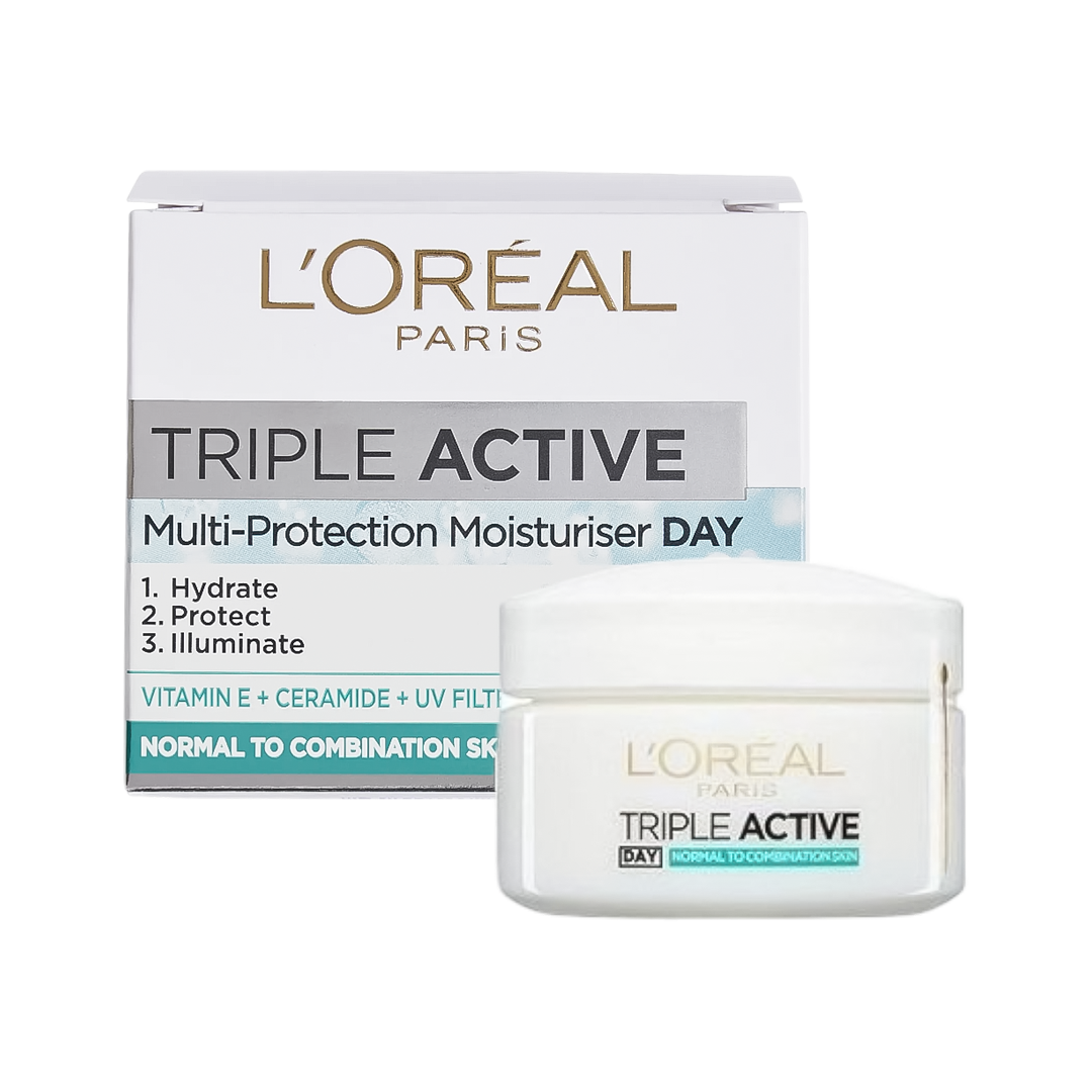 L'oreal Triple Active 24Hr Hydrating Moisturiser Day Cream - 50ml - Medaid