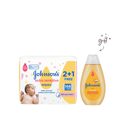Johnson's Baby Wipes + Shampoo Gift