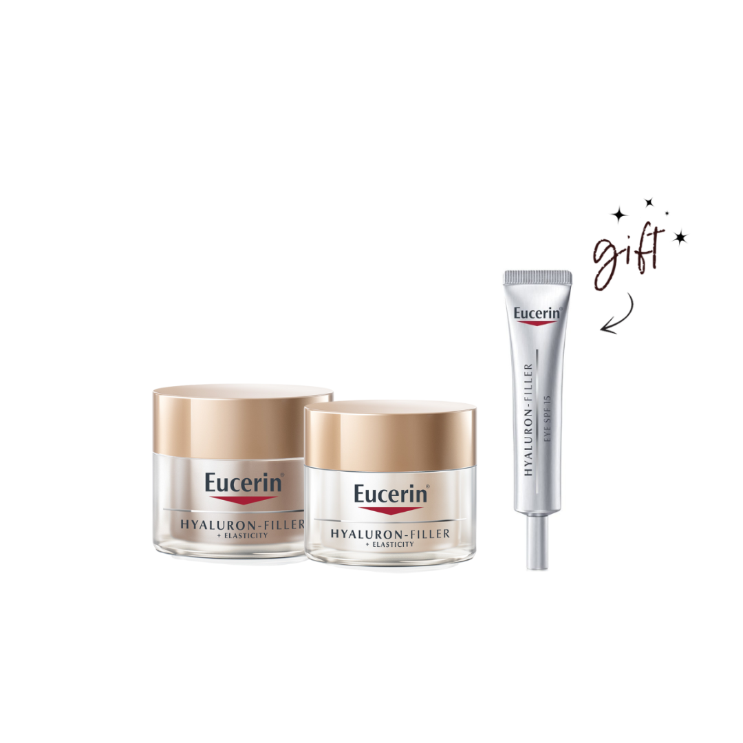 Eucerin Hyalruon Filler + Elasticity Bundle + Eye Cream Gift - Medaid