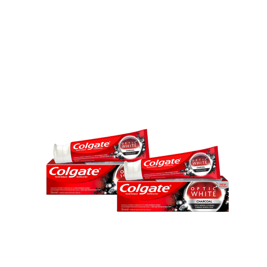 Colgate Optic White Charcoal Toothpaste Duo Bundle - Medaid - Lebanon