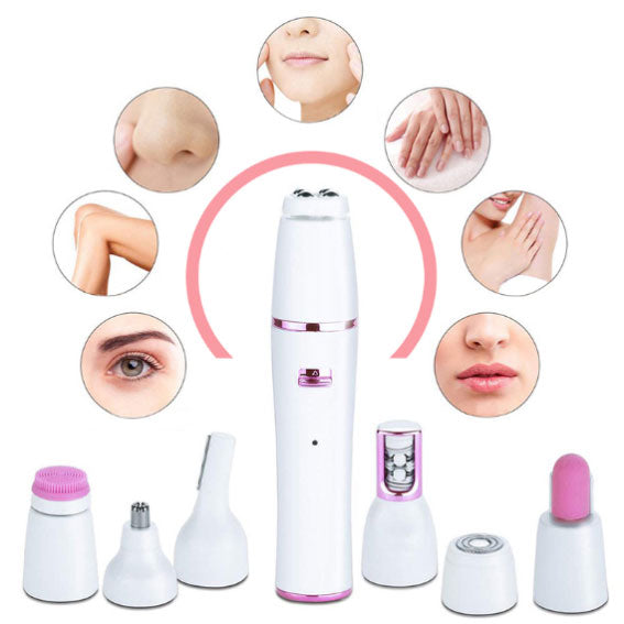 Kemei KM-2189 Electric Facial Cleansing Massage Brush 7 IN 1 Women’s Electric Epilator Waterproof Lady Shaver Facial Care Tool - Medaid - Lebanon