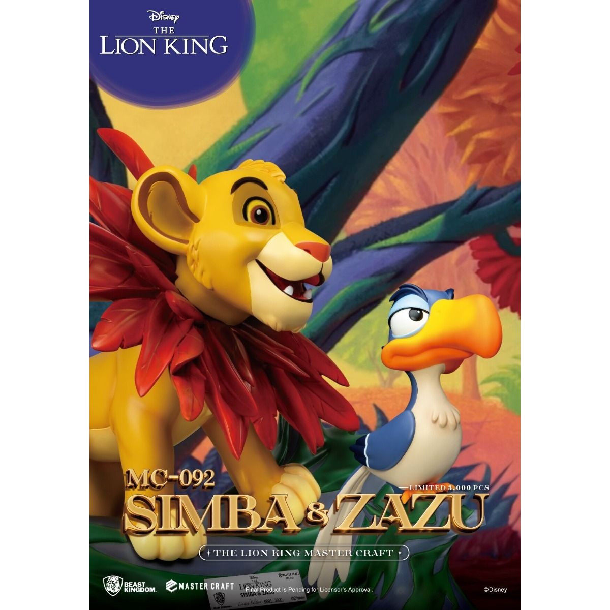 MC-092 The Lion King Master Craft Little Simba & Zazu Master Craft By Beast Kingdom - Medaid International