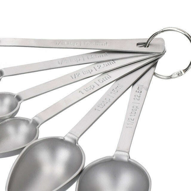 MasterClass Stainless Steel Measuring Spoon Set, 6 Pieces - Medaid International
