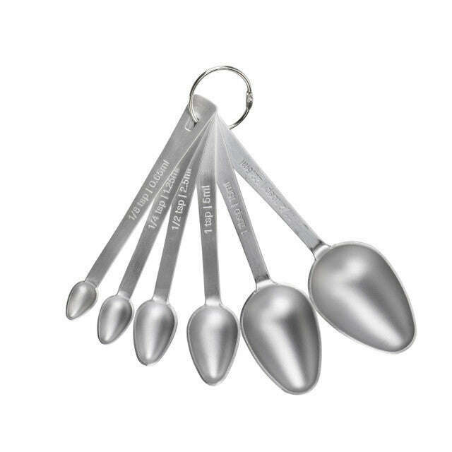 MasterClass Stainless Steel Measuring Spoon Set, 6 Pieces - Medaid International