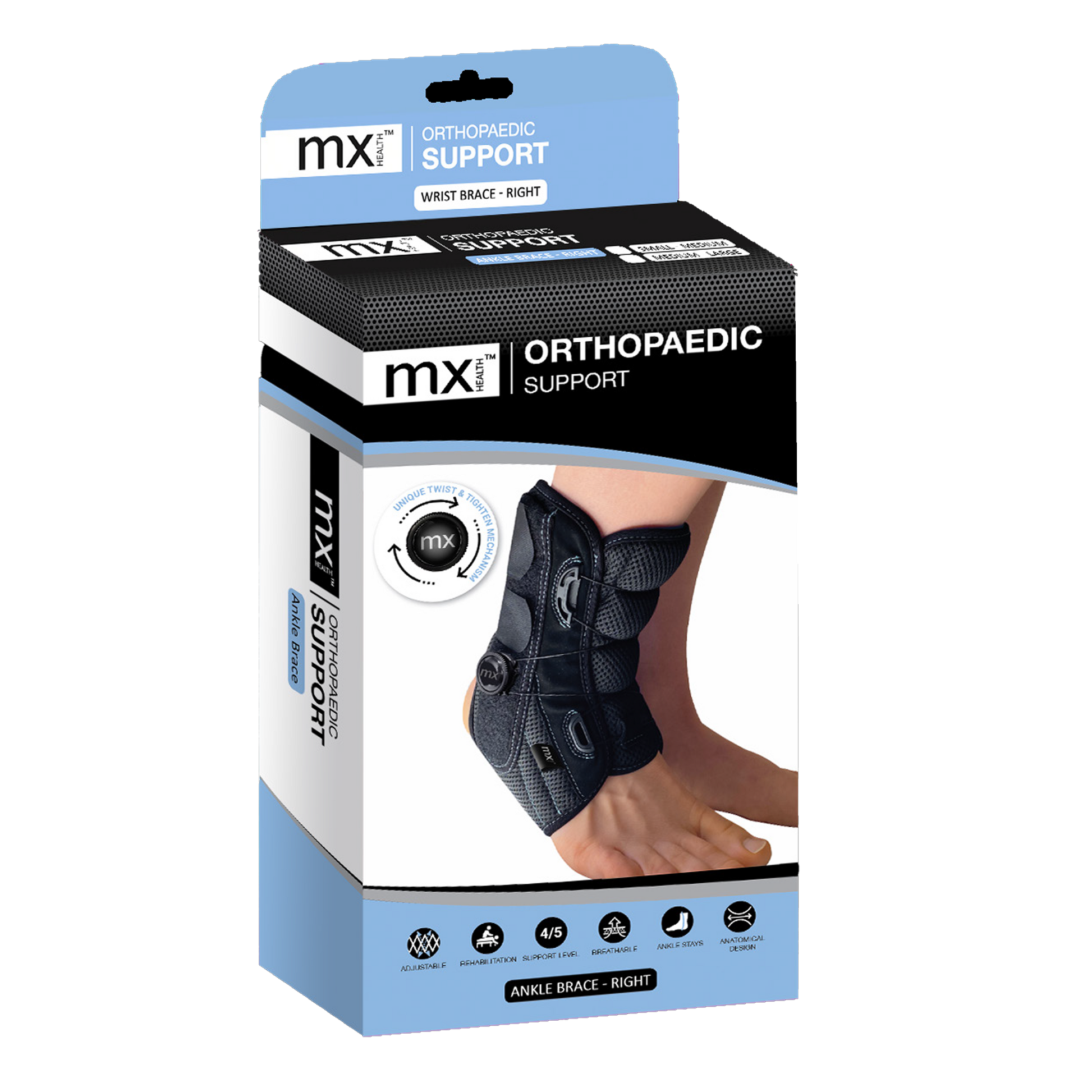 Medinox Mx77058 Orthopedic Adjustable Ankle Brace - Medaid