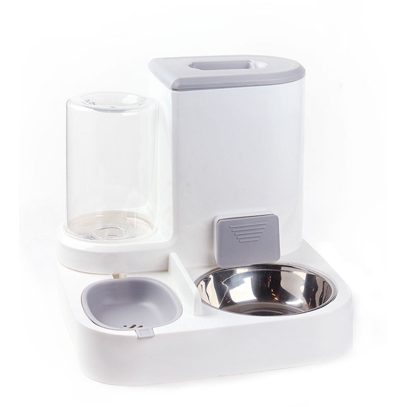 Multifunctional 2 in 1 Manual Pet Feeder Set with Water and Food Dispensers and Stainless Steel Bowl - Medaid - Lebanon