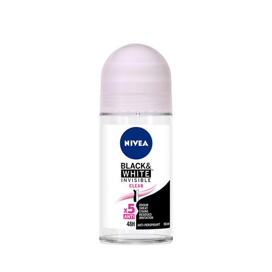 Nivea Black & White Invisible Clear Roll-on Deodorant - 50 ml - Medaid