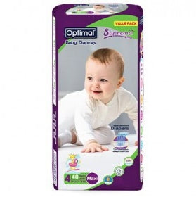 OPTIMAL Baby Diaper (4) Maxi (7-18Kg) - 40 Pcs - Medaid - Lebanon