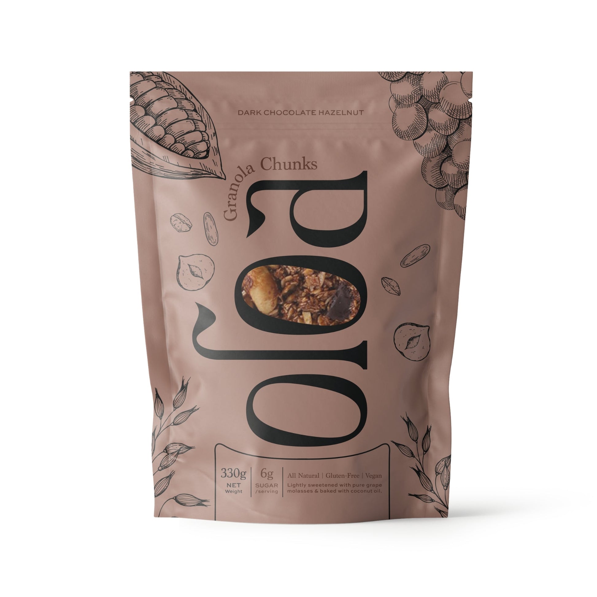 Dark Chocolate Hazelnut Granola Chunks - Medaid International