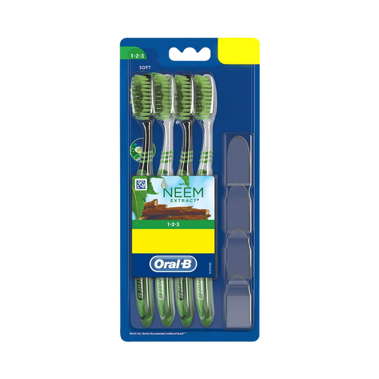 Oral-B 1.2.3 With Neem Extracts Soft Toothbrush - 4Pcs