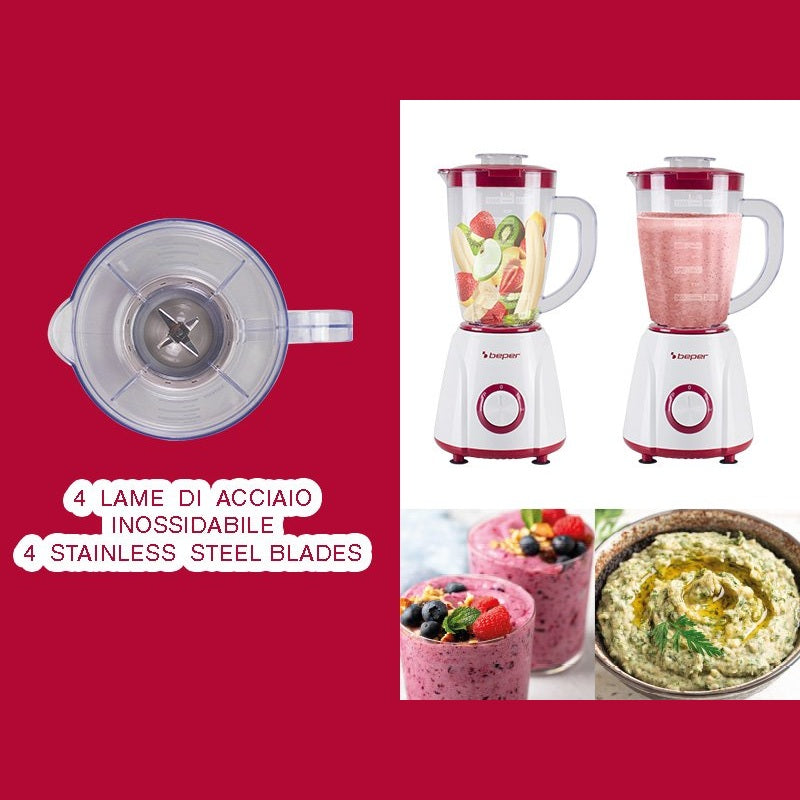 1.5L Plastic Blender 1.5L &  2 Speeds & Pulse Function - Medaid International