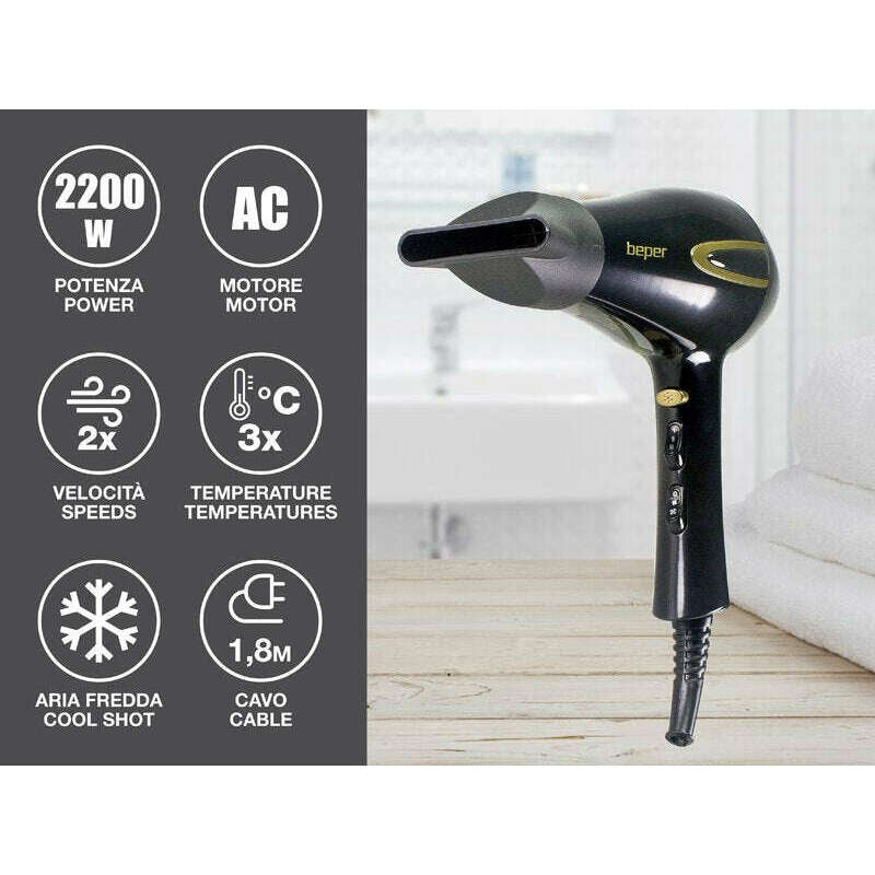 Hair dryer with professional 2200W AC motor - Medaid International