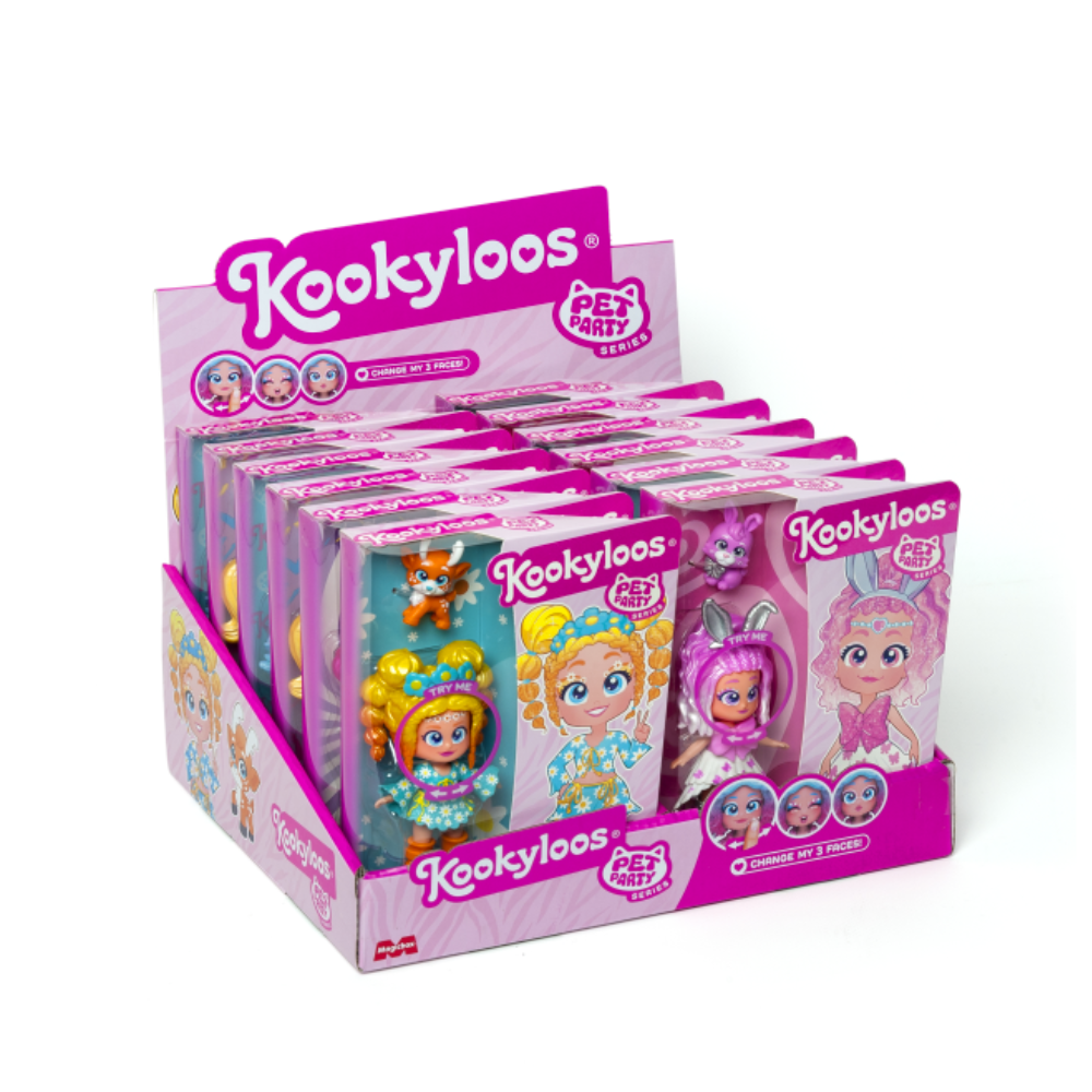 KOOKYLOOS PETS PARTY - Dolls Asst.8 - Display  2x12 (V.0)(1PC RANDOM) - Medaid International