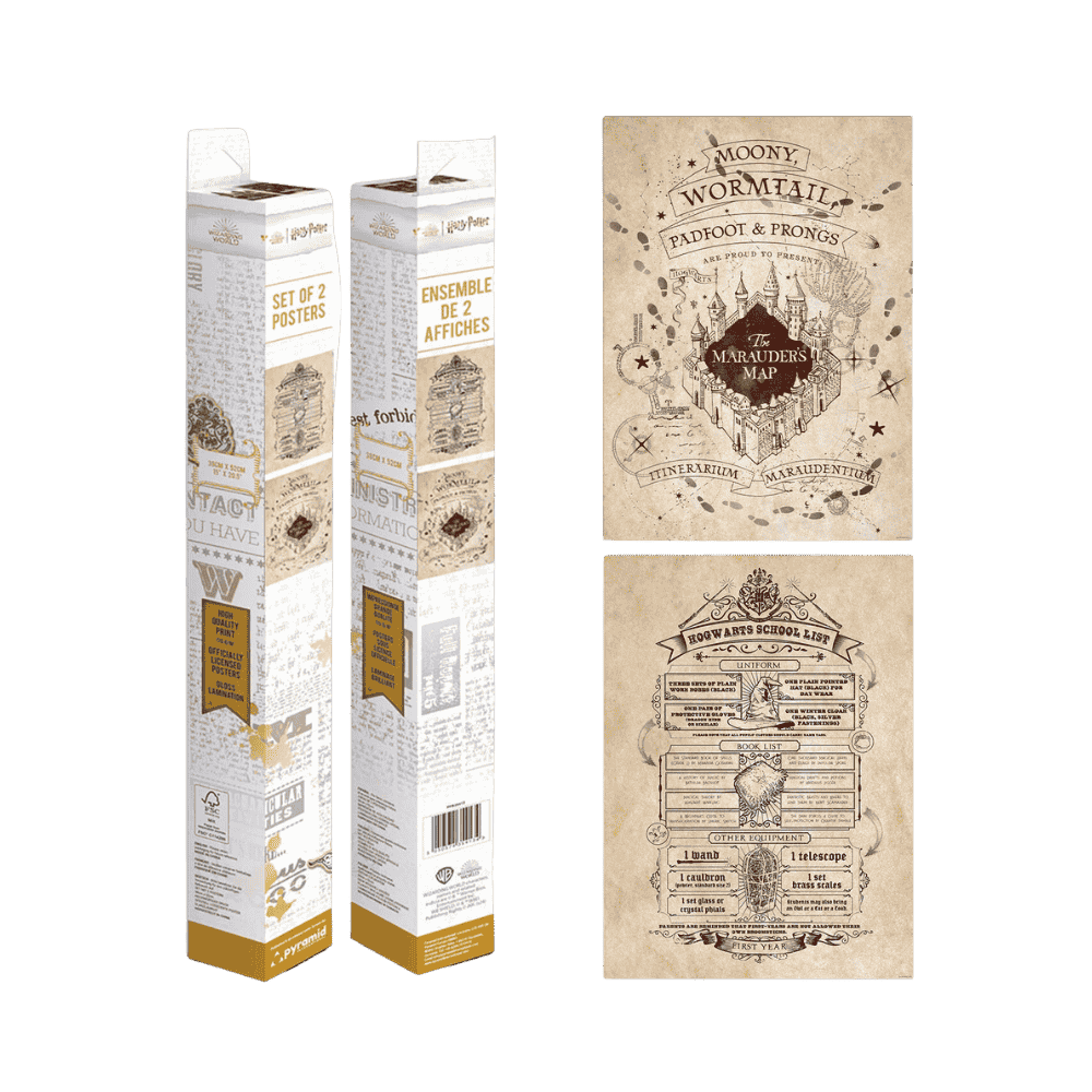 HARRY POTTER - MAP AND SCHOOL LIST - (BOXED POSTERS) By Pyramid - Medaid International