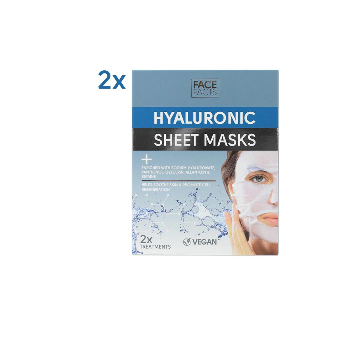 Face Facts Hyaluronic Sheet Mask 2x 20ml - Medaid