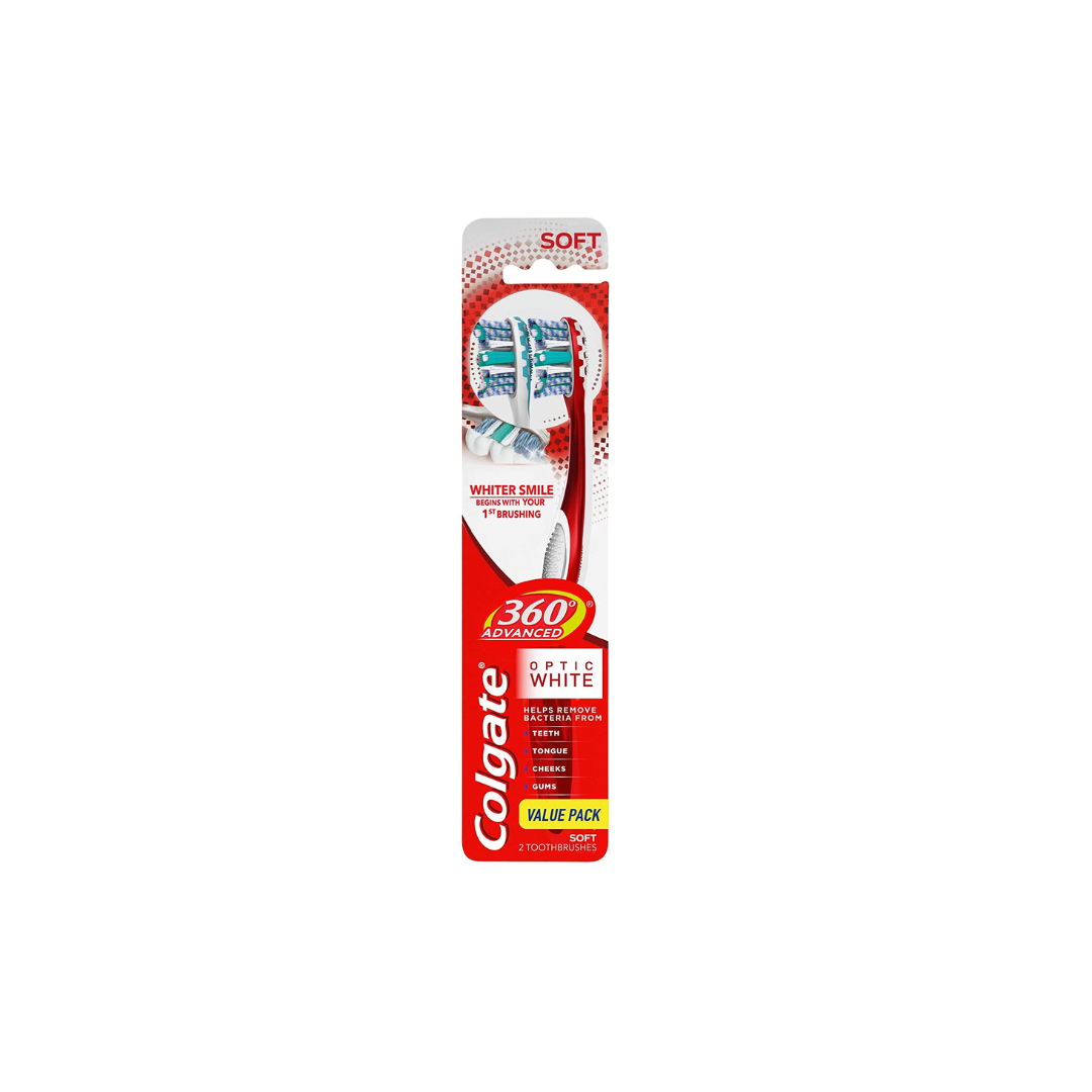 Colgate 360 Optic White  Whitening advanced Toothbrush Buy 1 Get 1 Free - Medaid