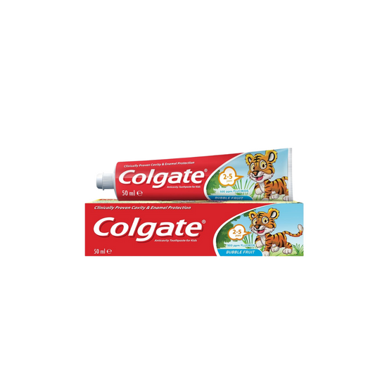 Colgate Kids Bubble Fruit Gel 2 - 5 years old Toothpaste 50ml - Medaid - Lebanon