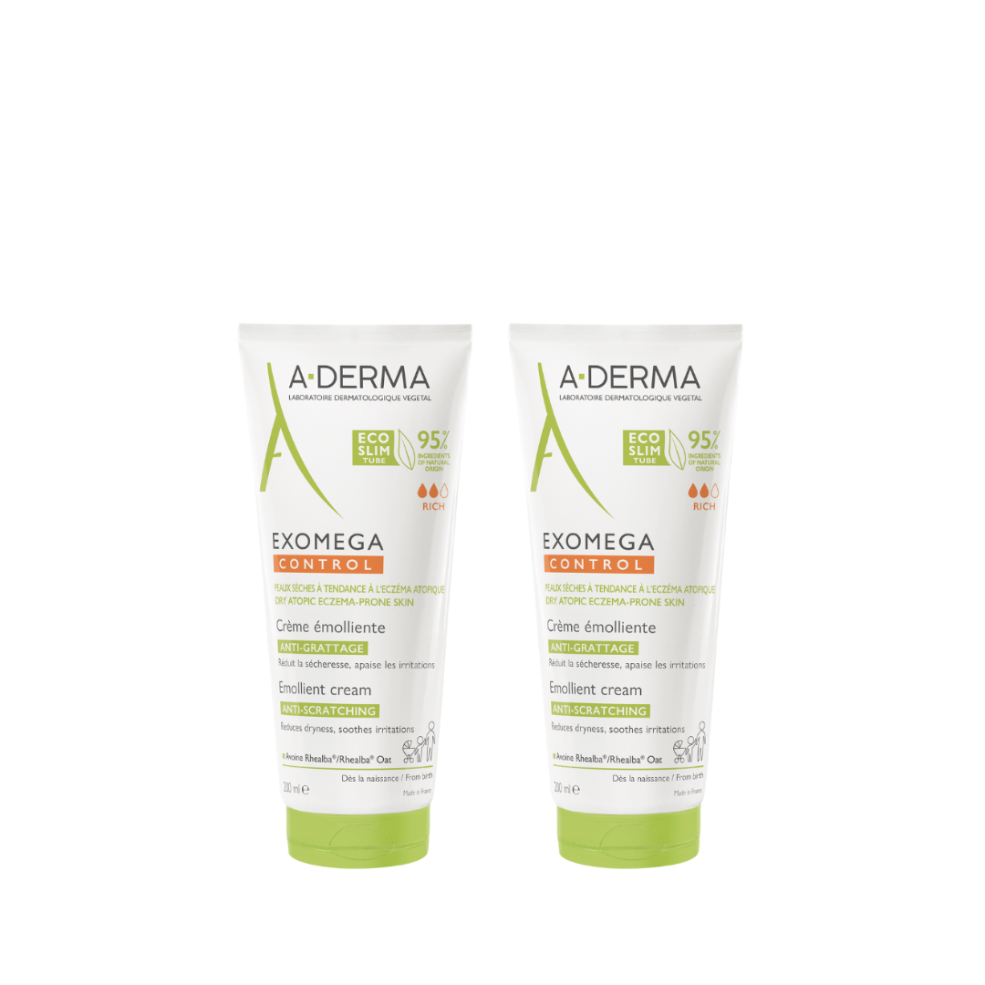 A-Derma Exomega Control Anti-Scratching Emollient 200ml (1+1) Bundle