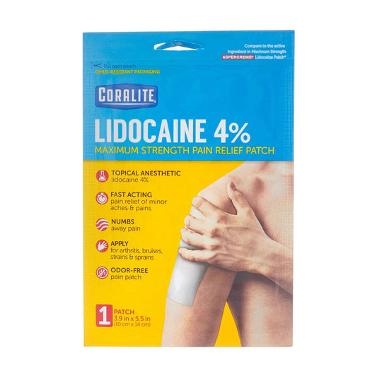 CORALITE Pain relief Lidocaine 4% Patch Tiger Alternative - Medaid - Lebanon