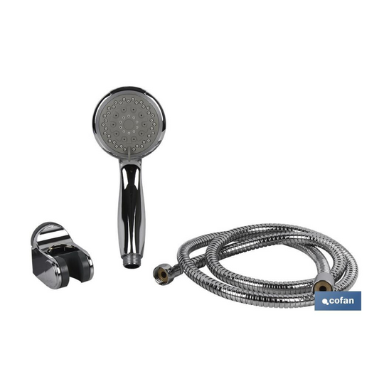 Shower head kit | 5 Spray modes | Hand-held shower head + Shower hose + Bracket | Chrome-plated ABS - Medaid International