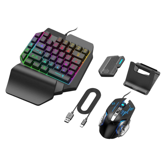 OEM 4-IN-1 Mobile Gaming Combo: Keyboard, Mouse, Converter, Stand - Medaid International