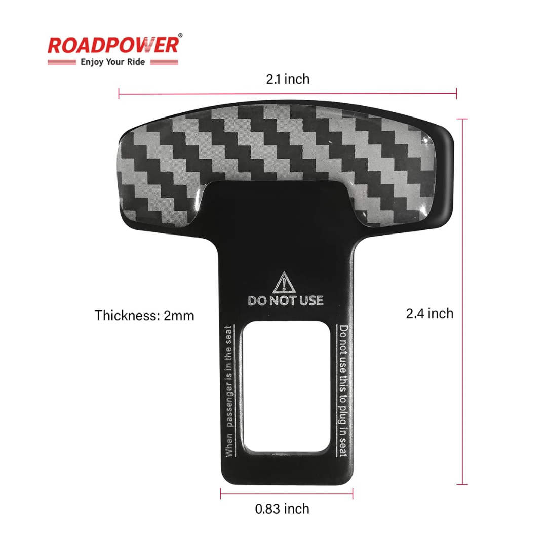 Car Safety Seat Belt Buckle Alarm Stopper Silencer Clip Clamp Carbon Fiber Universal (2 Pcs) - Medaid International