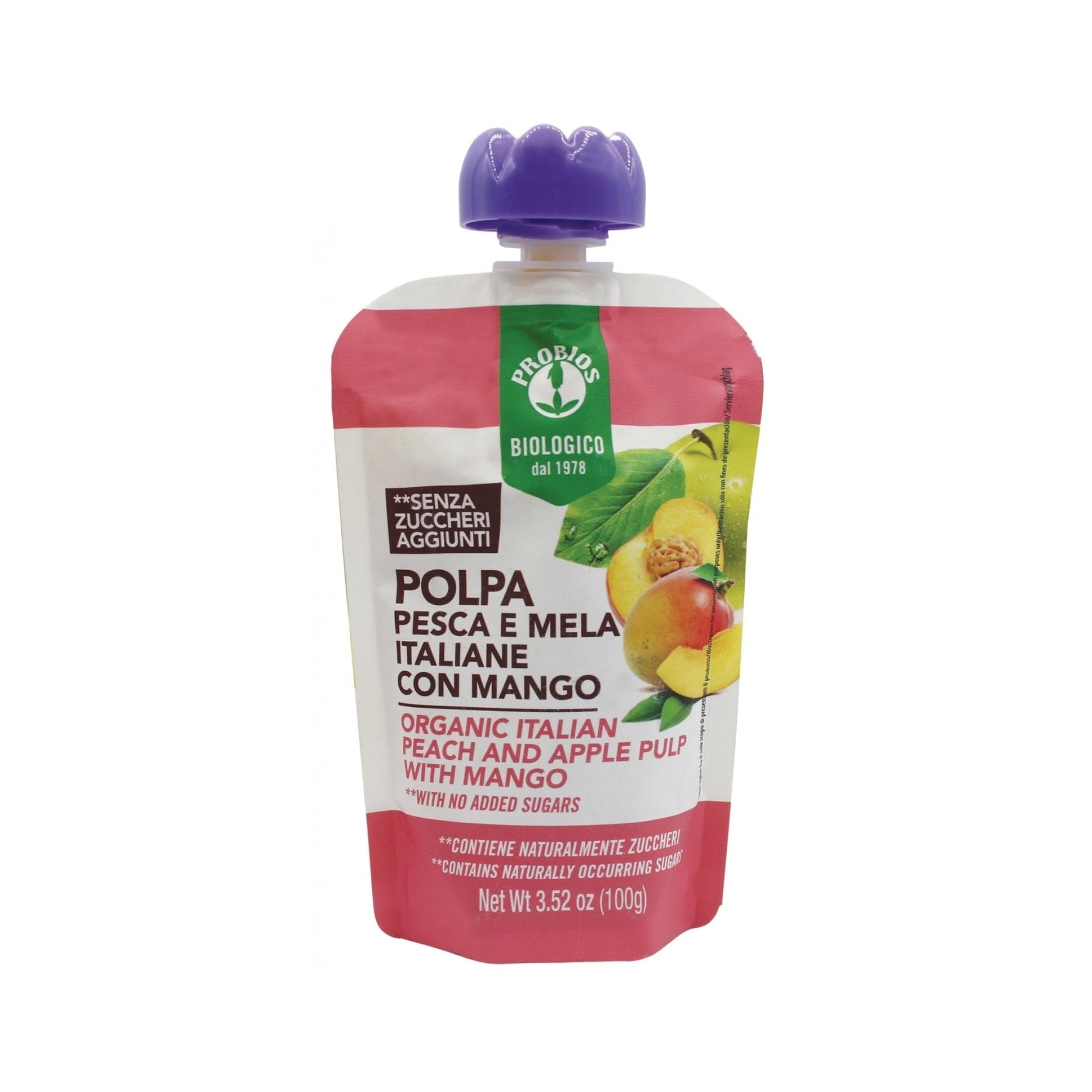 Organic Italian Peach & Apple Fruit Puree With Mango - Medaid