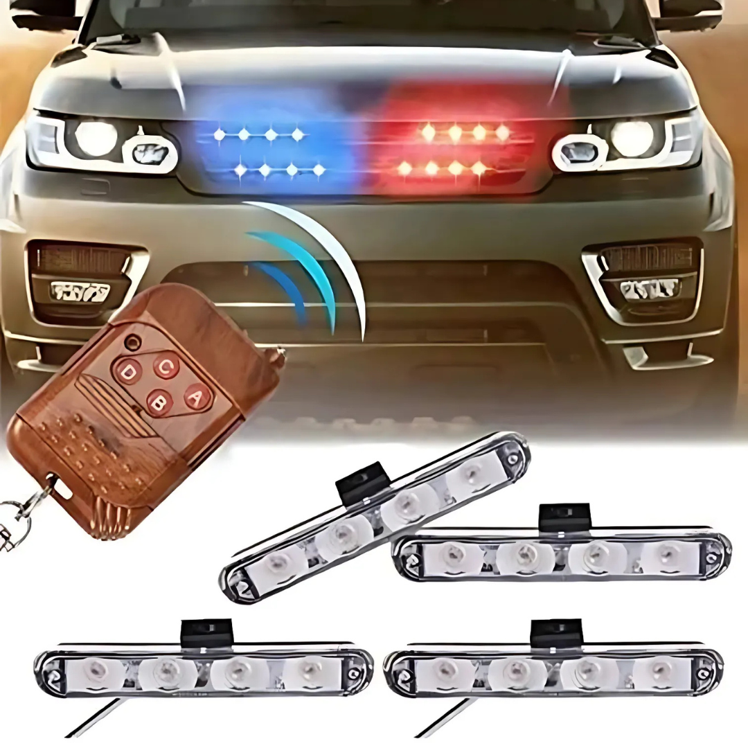 LED Police Lights for Car FSO Strobe Light Wireless Remote Ambulance 12V Emergency Warning Flash Strobe Car Accessories - Medaid International