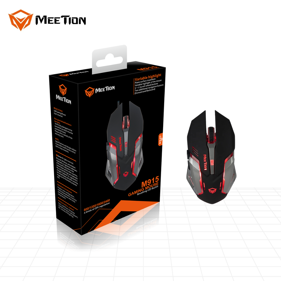 Meetion M915 Breathing LED Backlit Gaming Mouse - Medaid International