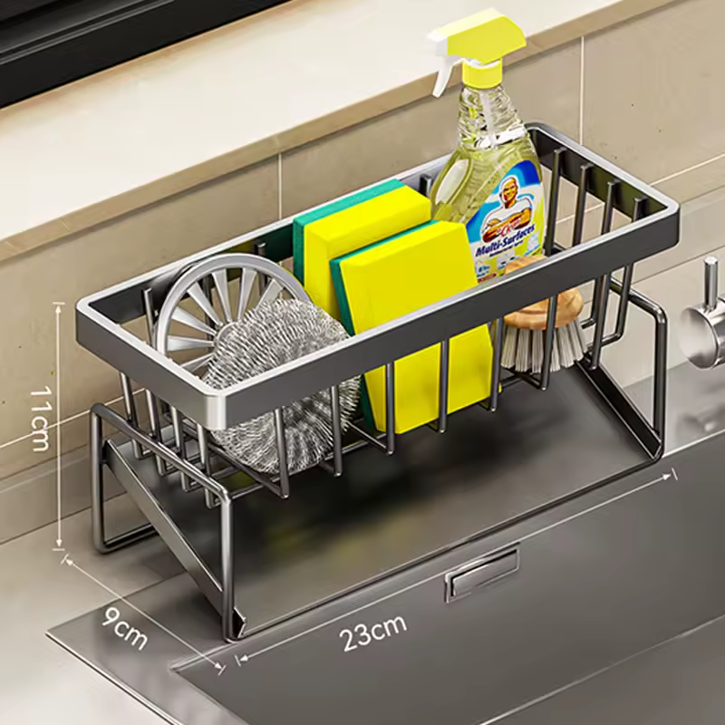 Multifunctional Stainless Steel Kitchen Drain Rack Sponge Organizer - Medaid International