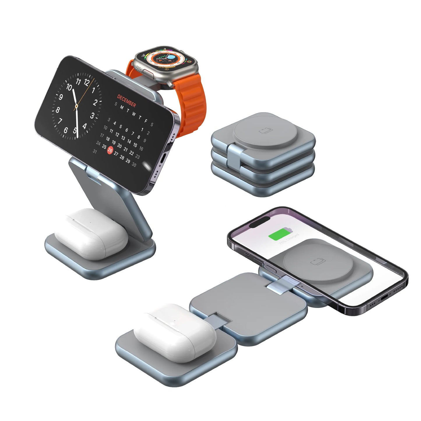 S21 3-in-1 Wireless Charger for Apple – Foldable & 10W