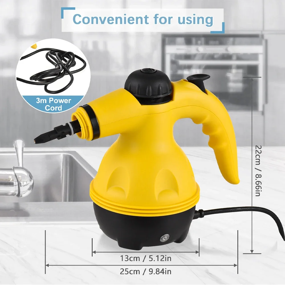High Pressure Steam Cleaner ‚Äì 1000W Handheld Steam Cleaning Machine with 9 Accessories for Kitchen, Bathroom, Furniture & Car Detailing - Medaid International
