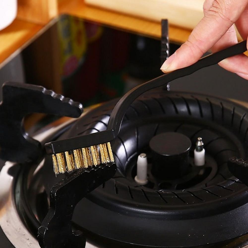Gas Stove Cleaning Brushes (3 Pcs) , Nylon/Brass/Stainless Steel Wire Brushes for Cleaning - Medaid International