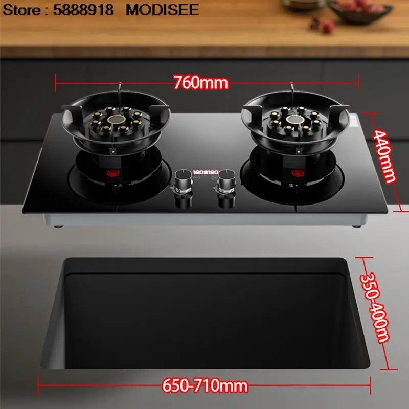 Flipped Burner Dual Gas Stove