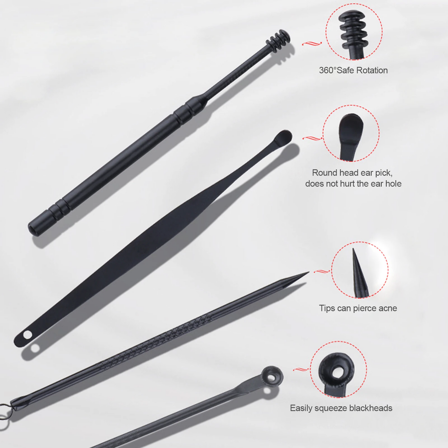 Luxury Black Manicure Set Nail Clippers Tools Household 18Pcs , Tool Kit for Men and Women - Medaid International