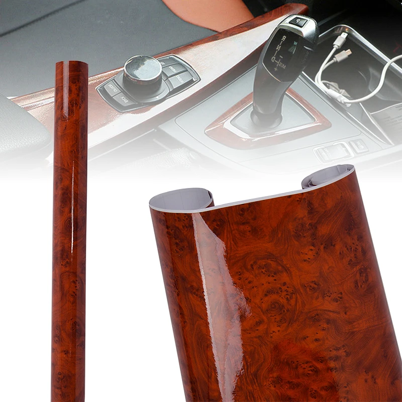 High Gloss Car Sticker Waterproof Car Interior Adhesive Wood Grain Film - Medaid International