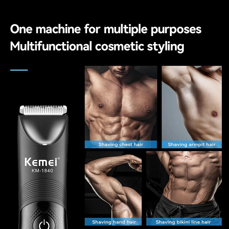 Waterproof Body Groomer With Skin Friendly Blades Kemei Hair Trimmer KM-1840 - Medaid International