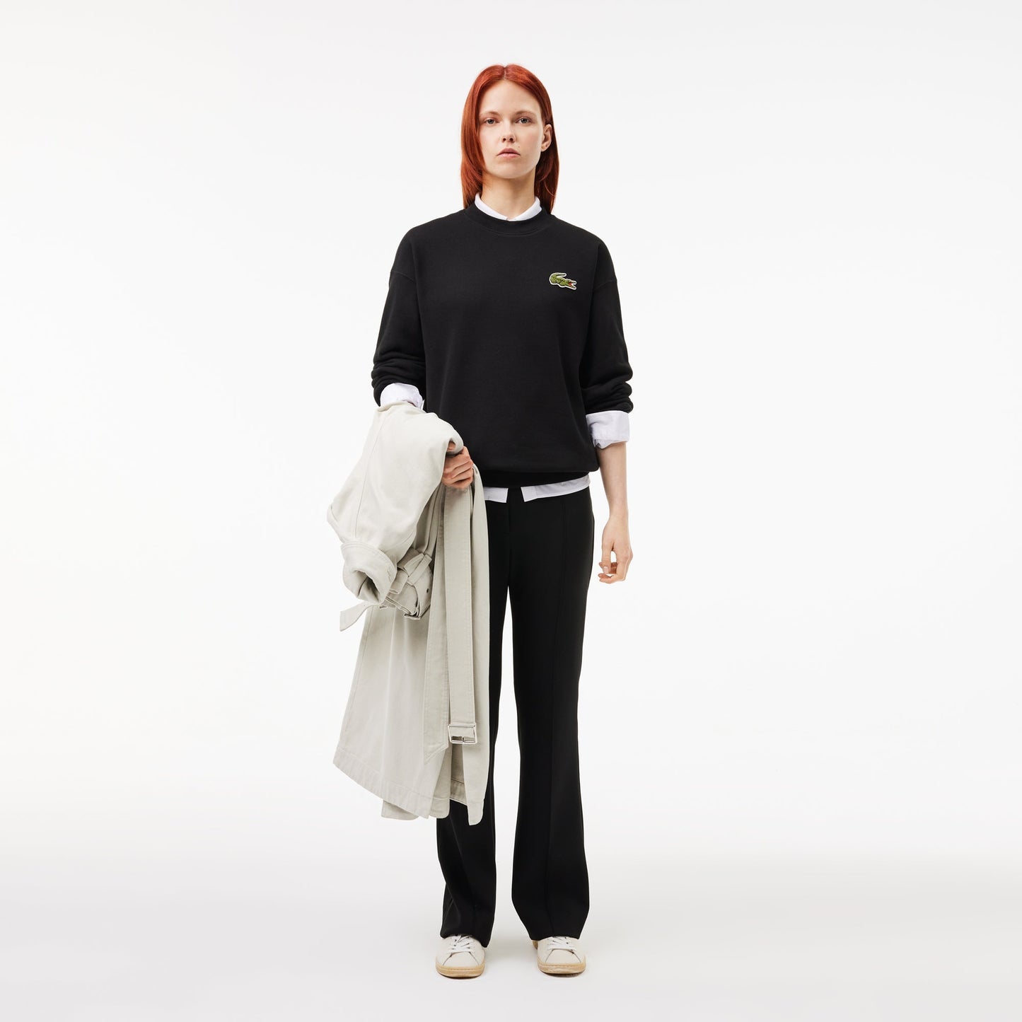 Loose Fit Badge Accent Fleece Sweatshirt - SH2741 - Medaid International