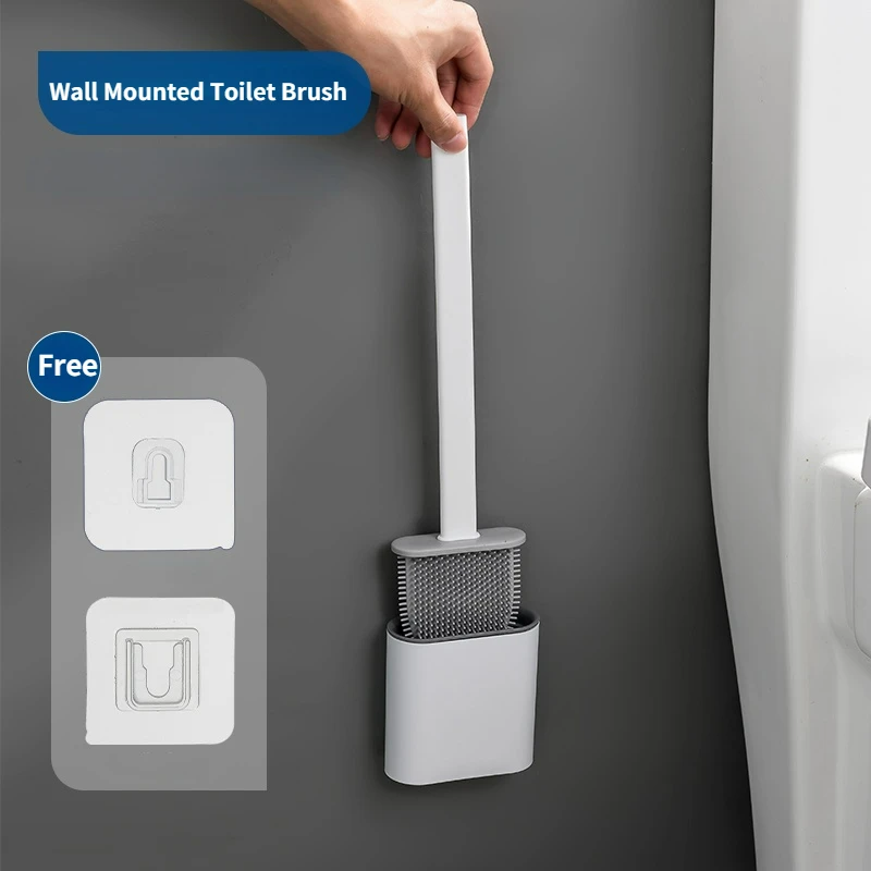 Silicone Toilet Brush Set - Bendable Deep Cleaning Feature - Medaid International