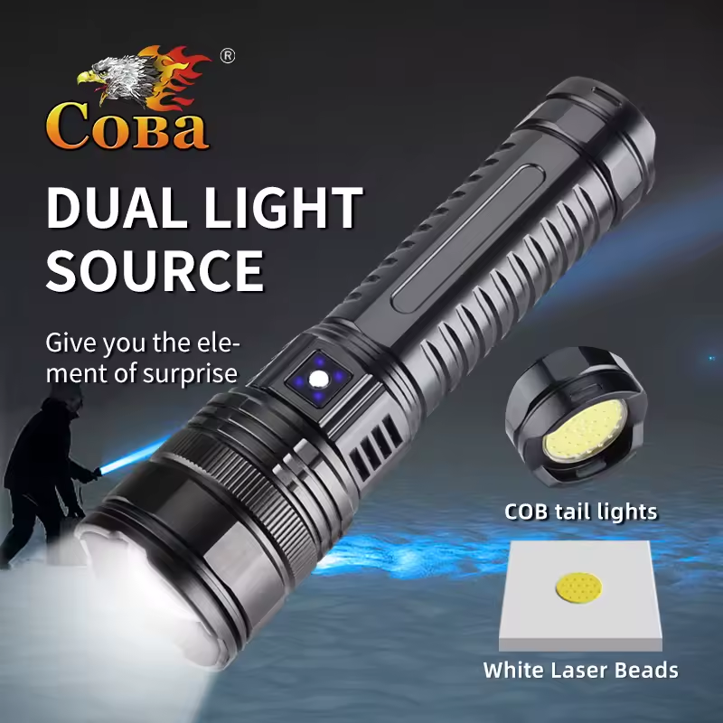Coba Strong Light Flashlight USB Charging Telescopic Focusing Aluminum Alloy Flashlight - Medaid International