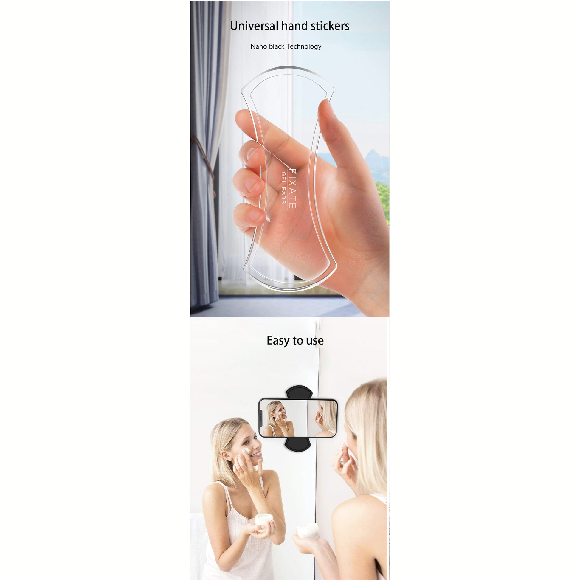 Gel Pad Phone Holder (2 pieces), Nano Rubber Pads, Universal Sticky Gel Pads Car Mount Cell Phone Holder - Medaid International