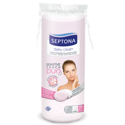 Septona Round Cotton Pads Sensitive Touch 70Pcs - Medaid